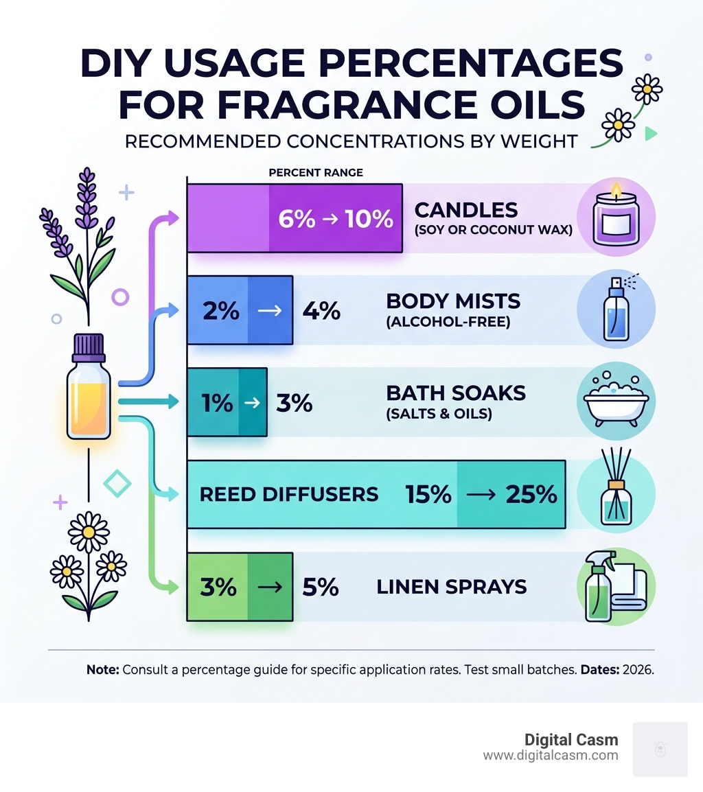 Infographic showing DIY usage percentages for fragrance oils - lavender and chamomile scent infographic 