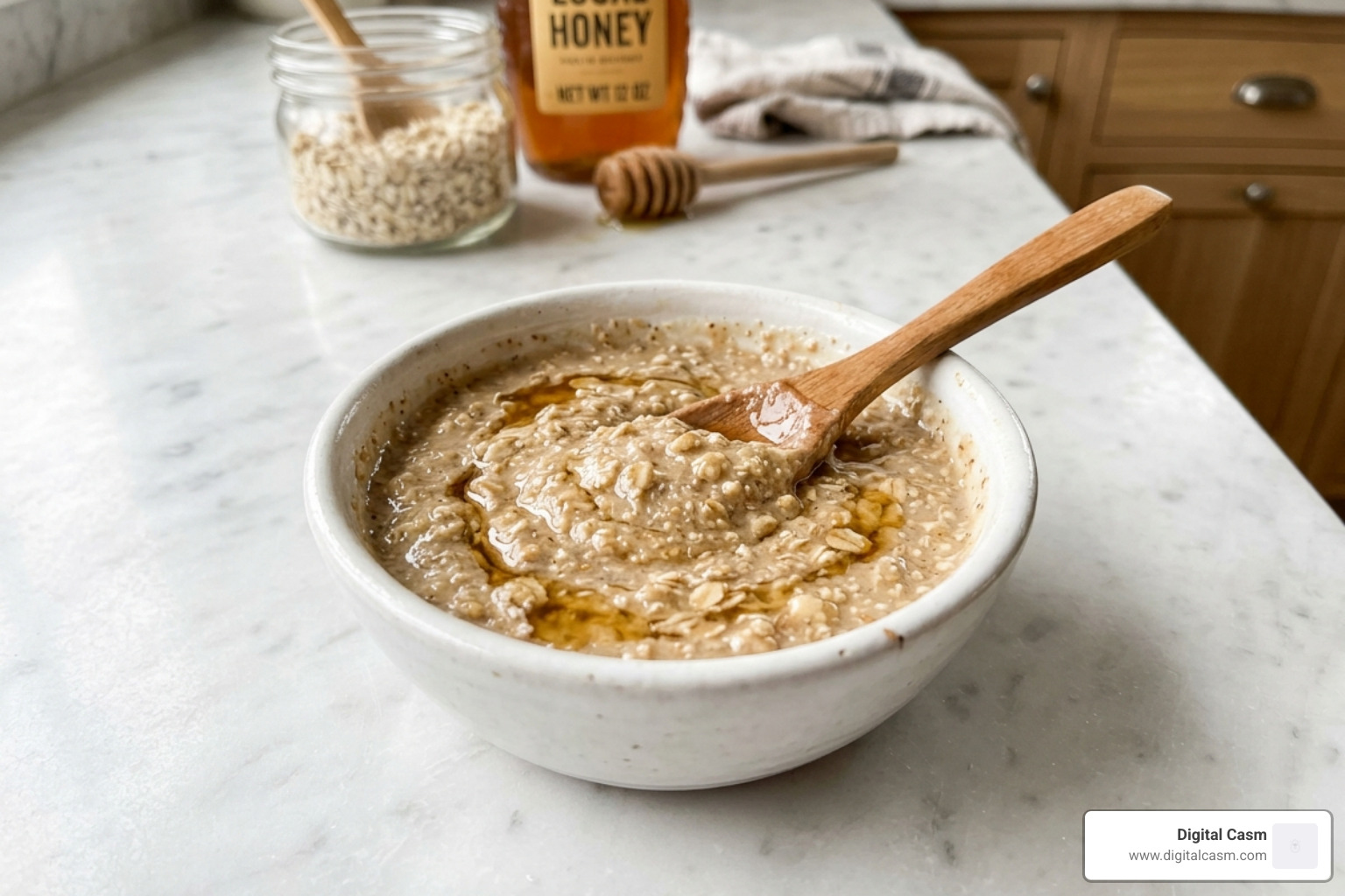 freshly mixed oatmeal and honey face scrub - diy face scrub for peeling skin