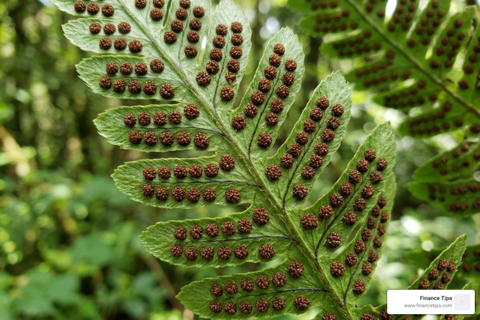 A close-up of fern fronds showing the brown spore cases on the underside - houseplants for allergy sufferers