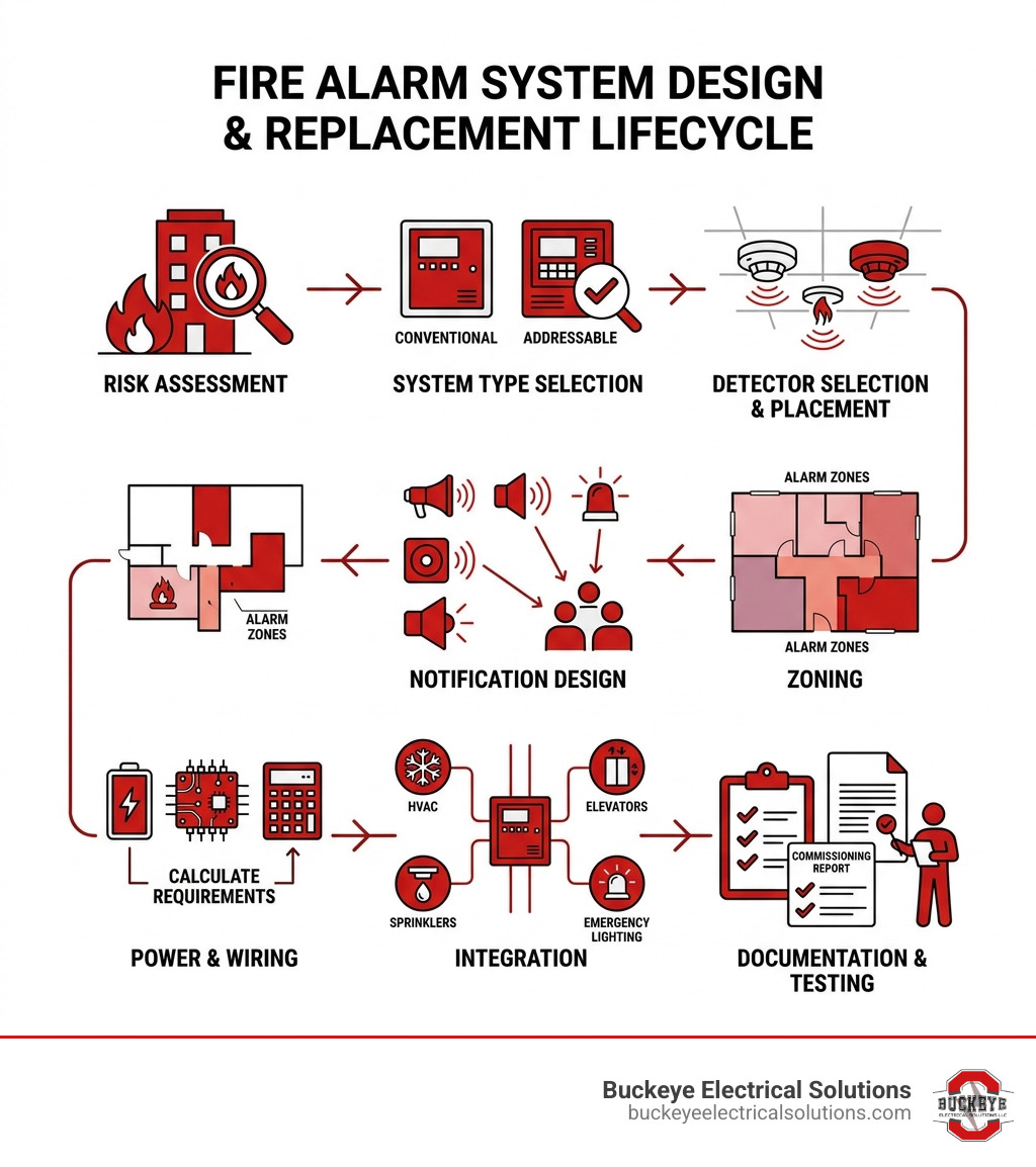 Fire alarm design and replacement lifecycle — risk assessment to testing and commissioning - Fire alarm system design