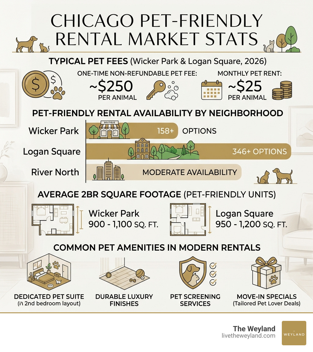 Chicago pet-friendly rental market stats - pet friendly two bedroom infographic Chicago pet-friendly rental market stats - pet friendly two bedroom infographic