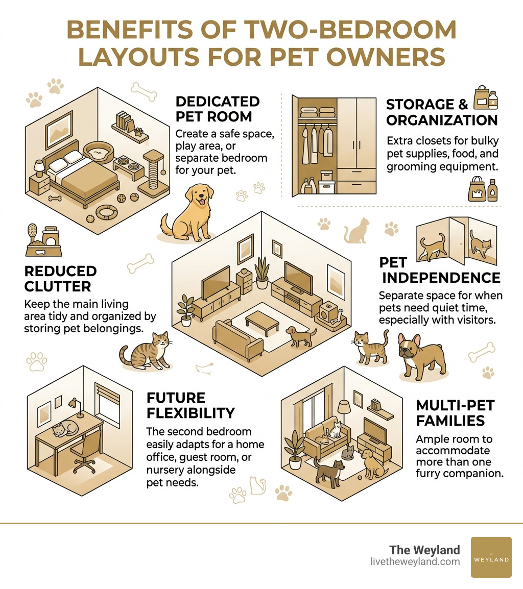 benefits of two-bedroom layouts for pet owners infographic - pet friendly two bedroom infographic benefits of two-bedroom layouts for pet owners infographic - pet friendly two bedroom infographic