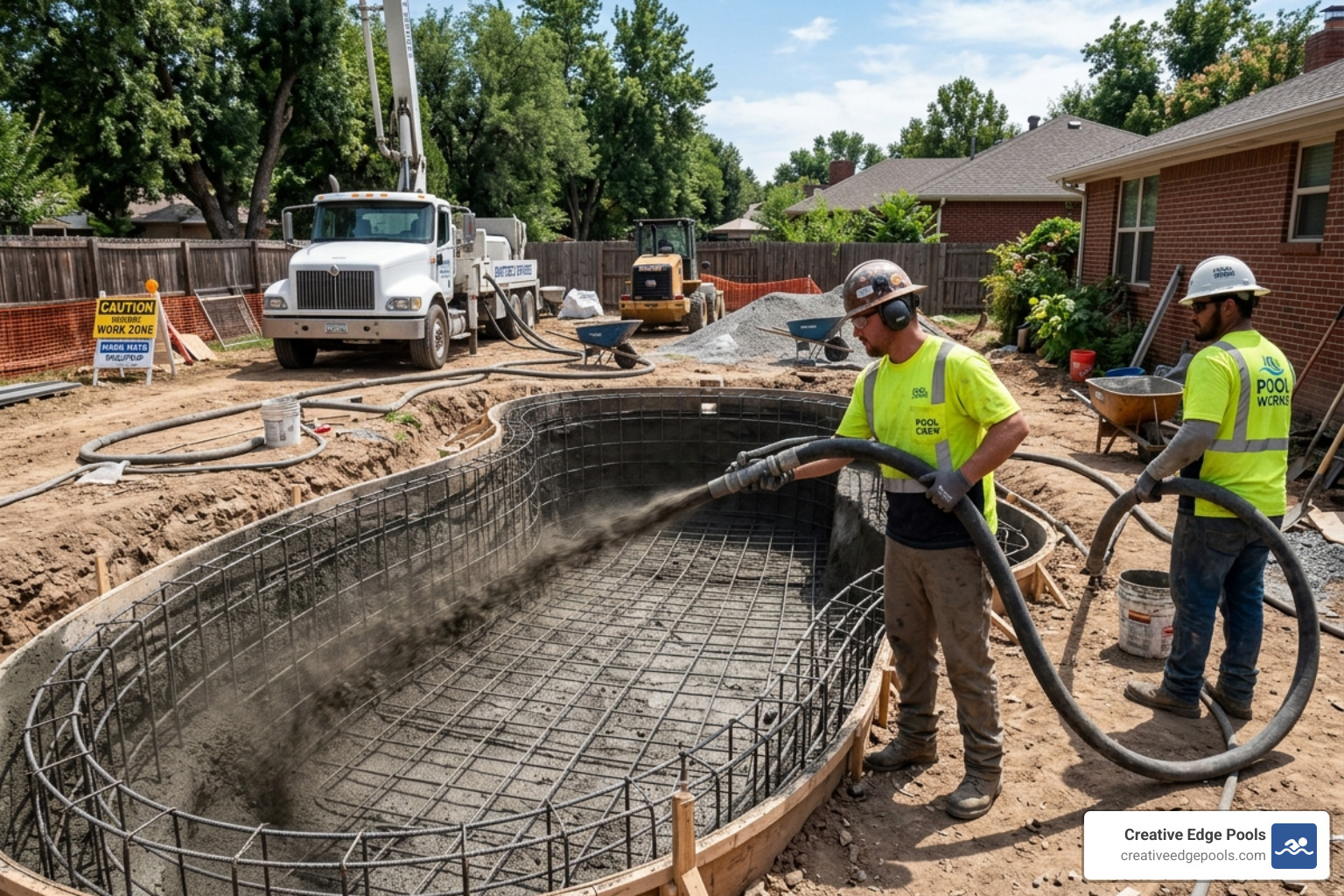 shotcrete application process - concrete pool cost per square foot
