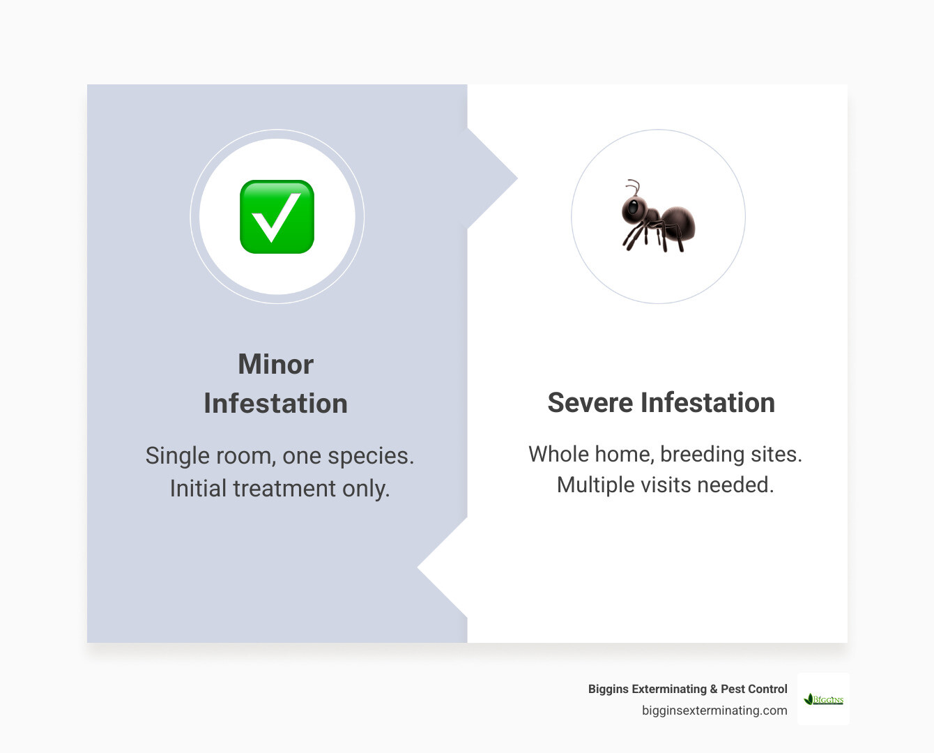 Infographic showing average pest control cost ranges for Billerica MA - cockroach exterminator Billerica MA infographic