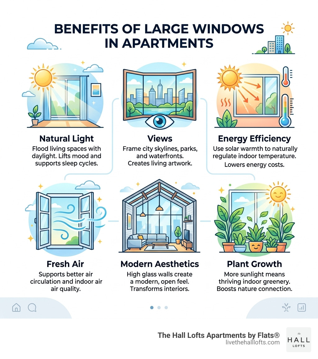 Benefits of large windows in apartments: natural light, views, energy, air quality, plants - large window apartments Benefits of large windows in apartments: natural light, views, energy, air quality, plants - large window apartments