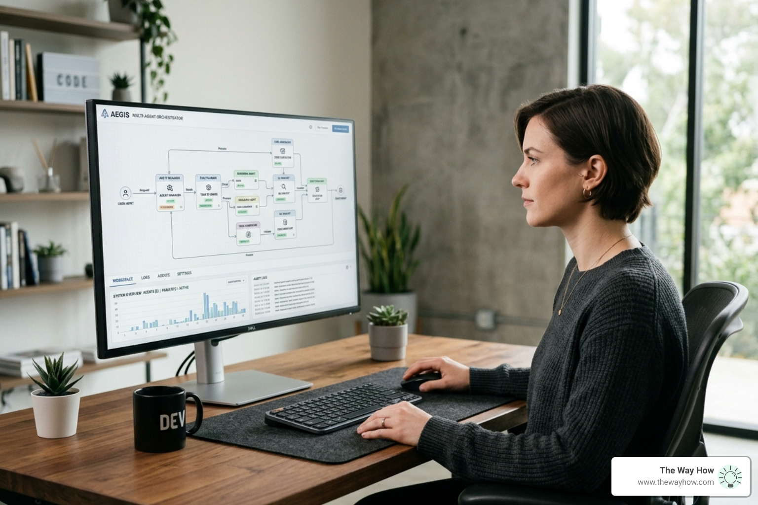 A developer collaborating with a multi-agent AI system through a structured interface - ai tools for software development A developer collaborating with a multi-agent AI system through a structured interface - ai tools for software development