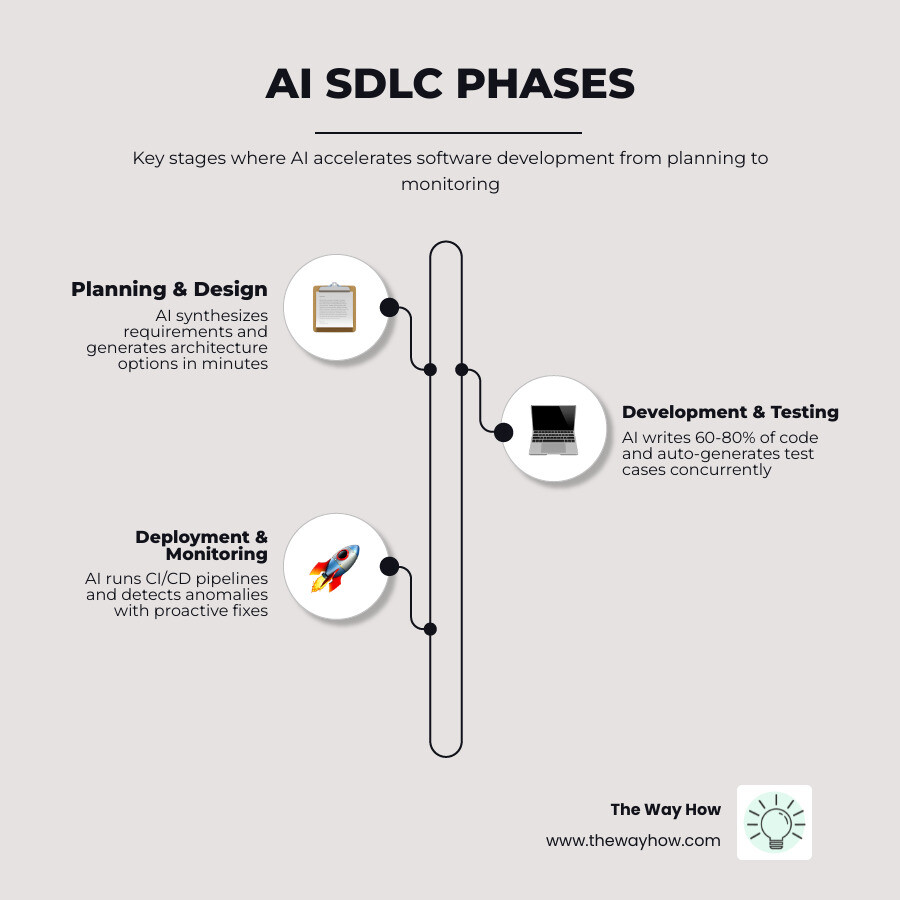 Phases of the AI software development life cycle from planning to monitoring in a continuous loop - ai software development