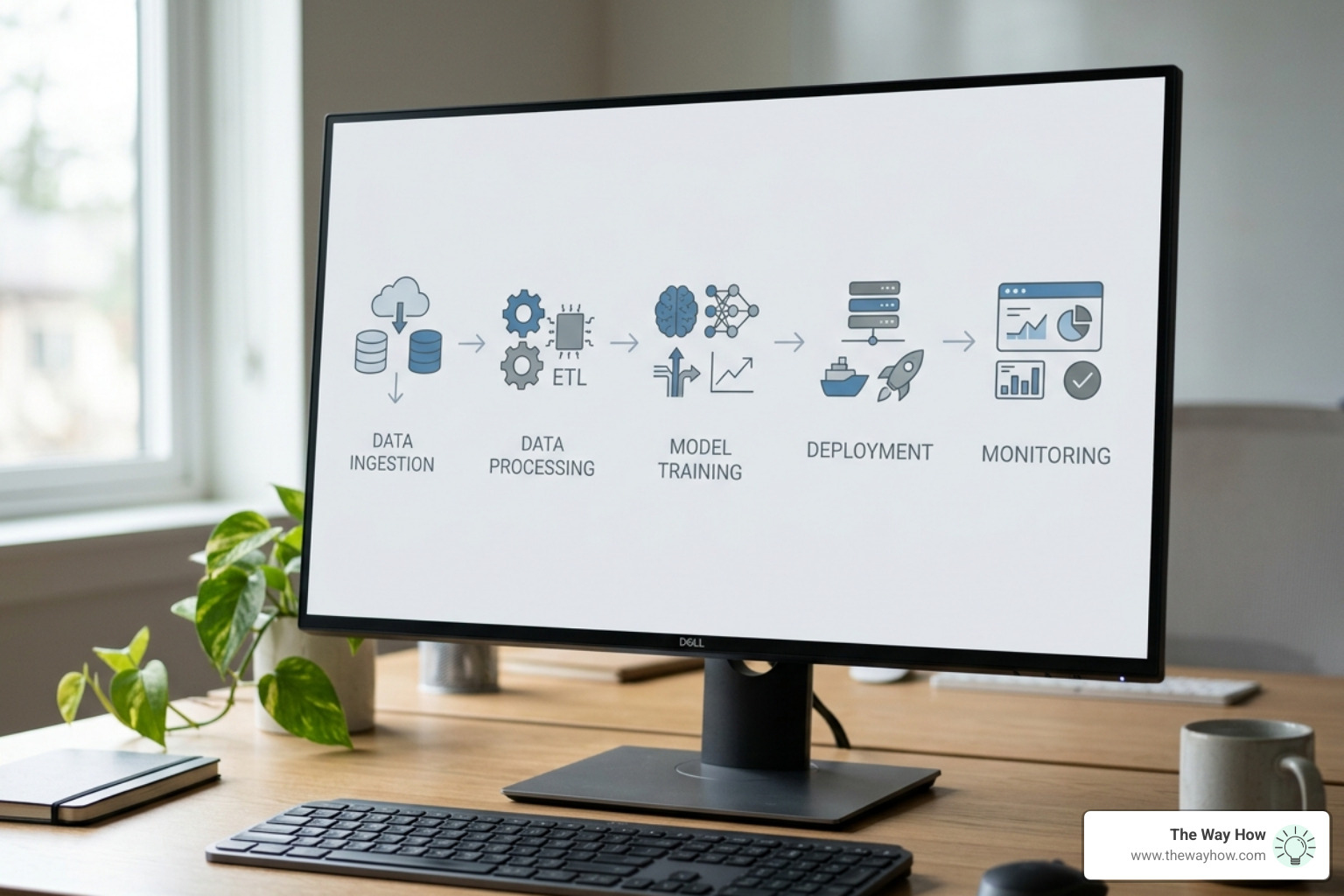 Standard MLOps pipeline from data ingestion to model monitoring - ai ml tech stack Standard MLOps pipeline from data ingestion to model monitoring - ai ml tech stack