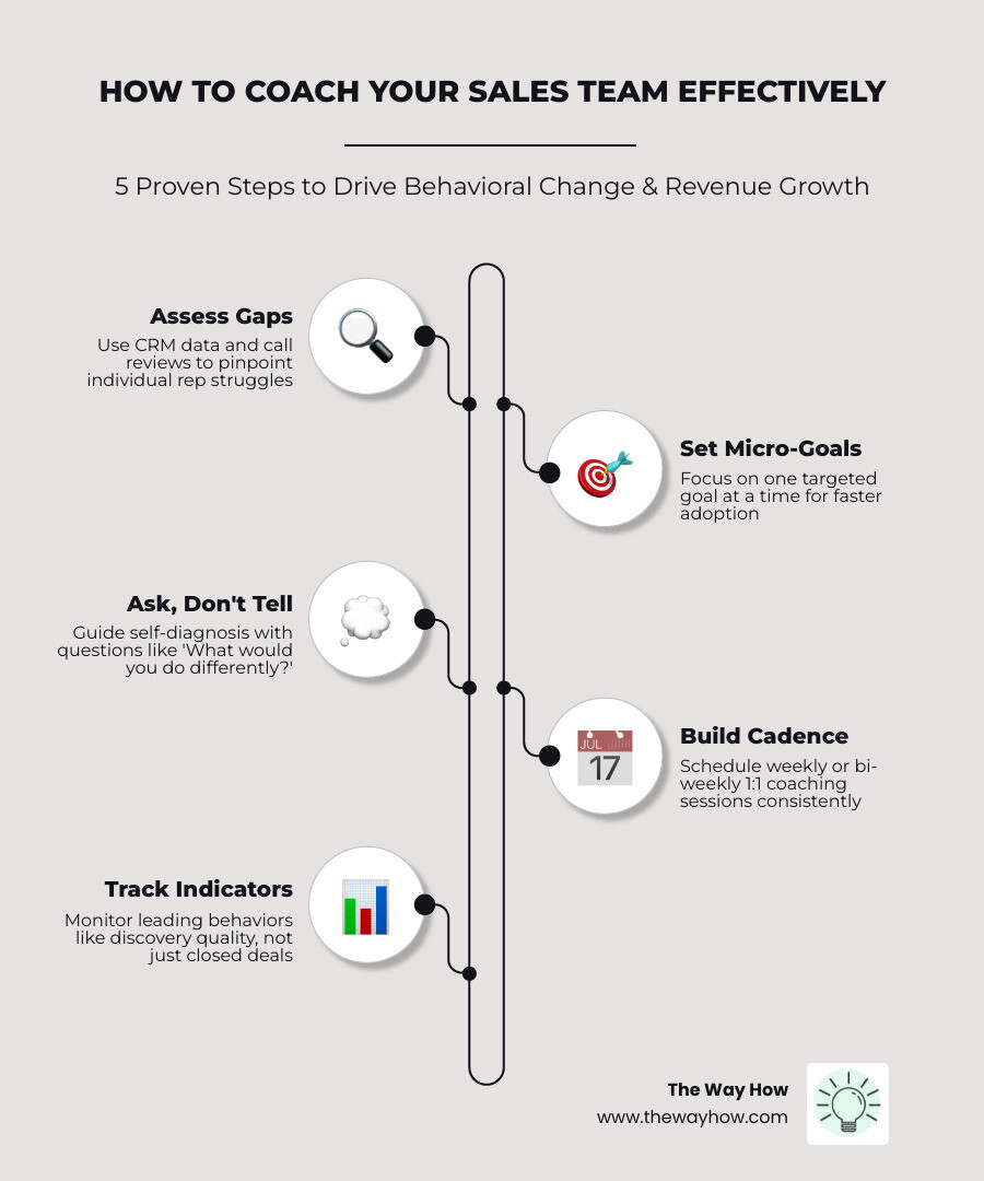 key stats and steps for effective sales team coaching framework - coaching sales team infographic