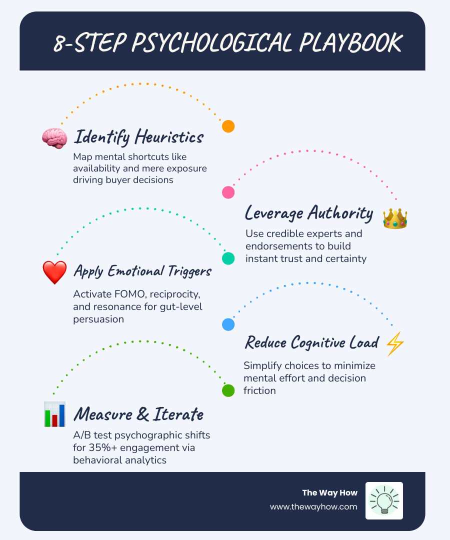 8-step psychological playbook for marketing execution - marketing psychology insights infographic