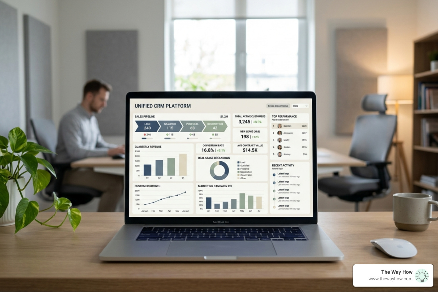 A unified dashboard showing cross-departmental data and sales pipelines - customer relationship management