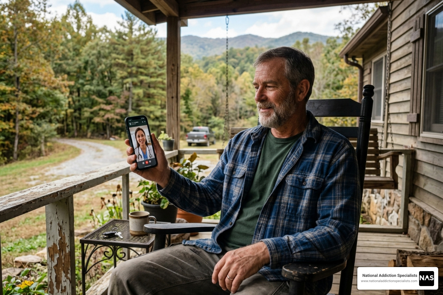A resident in rural Tennessee using a smartphone for a doctor visit - same day suboxone treatment tullahoma A resident in rural Tennessee using a smartphone for a doctor visit - same day suboxone treatment tullahoma