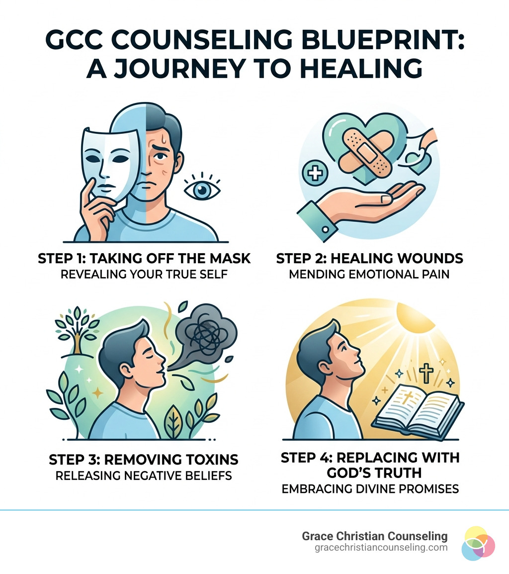 GCC Counseling Blueprint: Taking off the mask, healing wounds, removing toxins, replacing with God's truth - Bible based