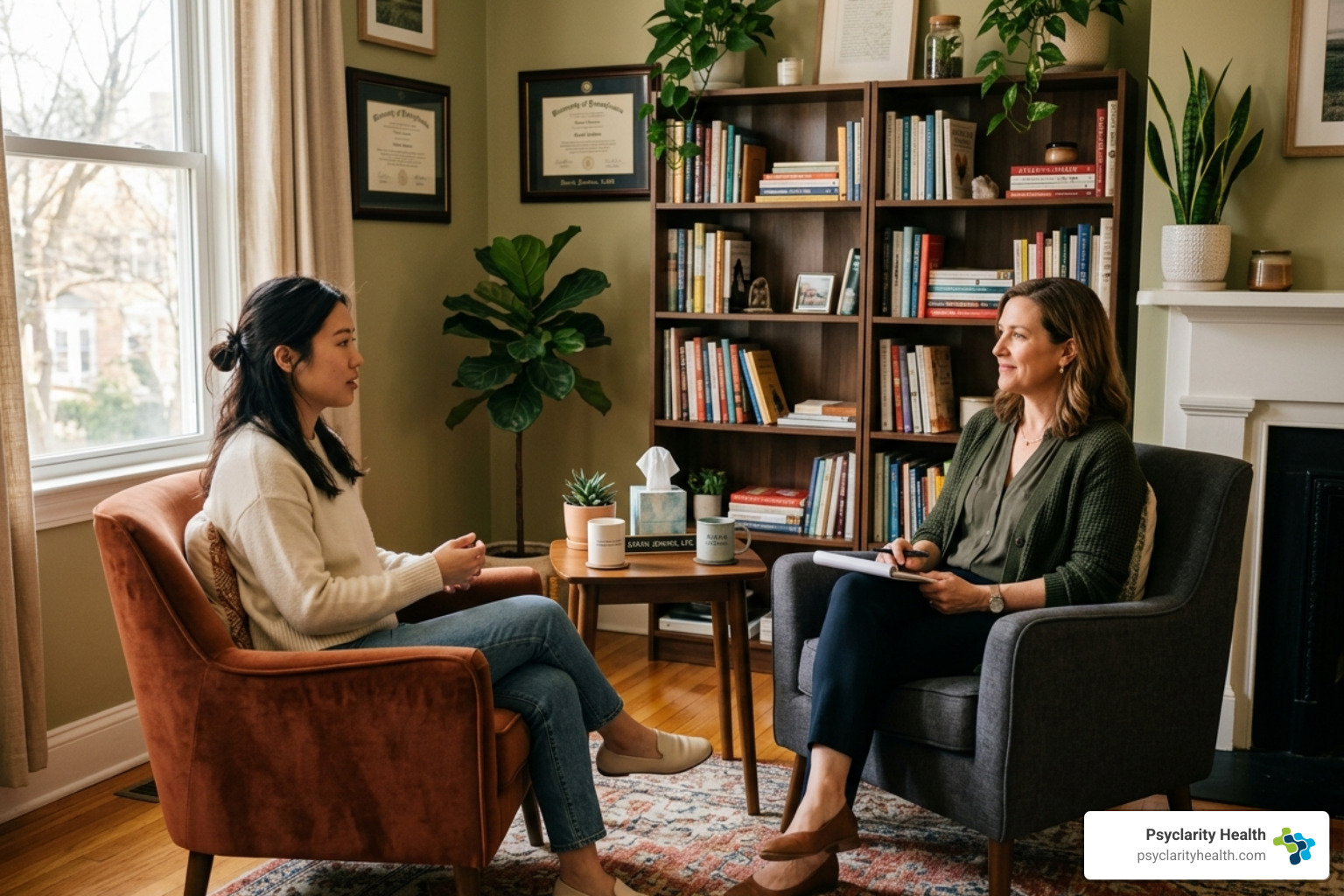 A private therapy session in a comfortable office setting - inpatient bipolar treatment los angeles