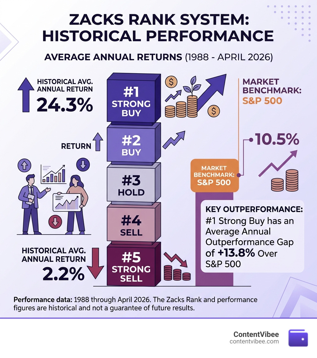 Zacks Rank system #1 Strong Buy to #5 Strong Sell tiers with historical annual return data - Zacks Investment Research