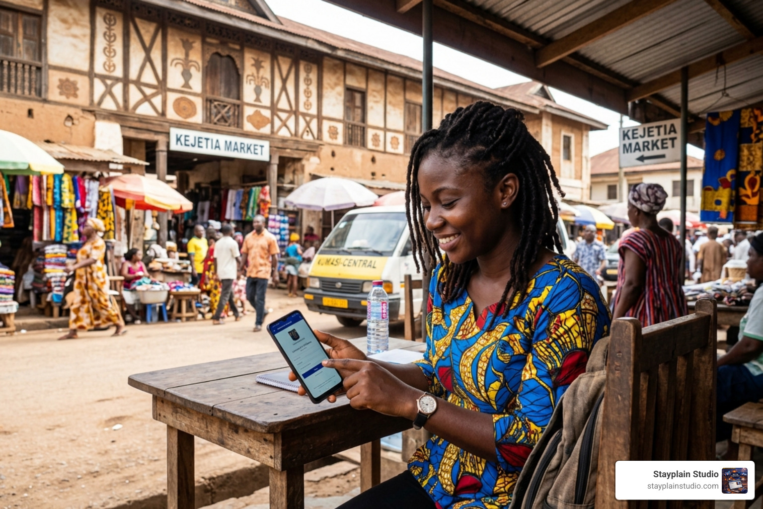 student accessing university portal on smartphone - university school website kumasi