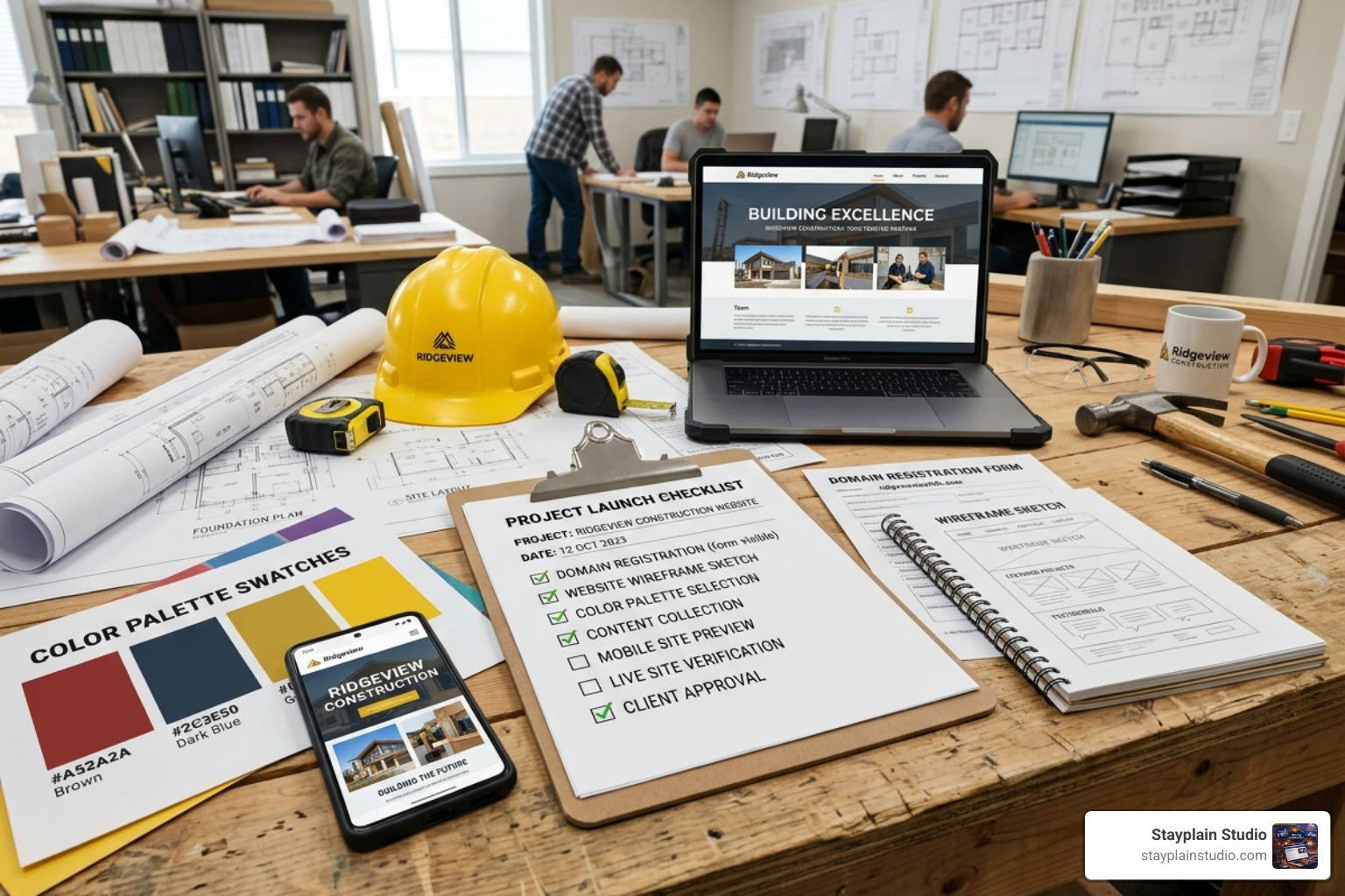 construction website launch checklist - construction company website builder