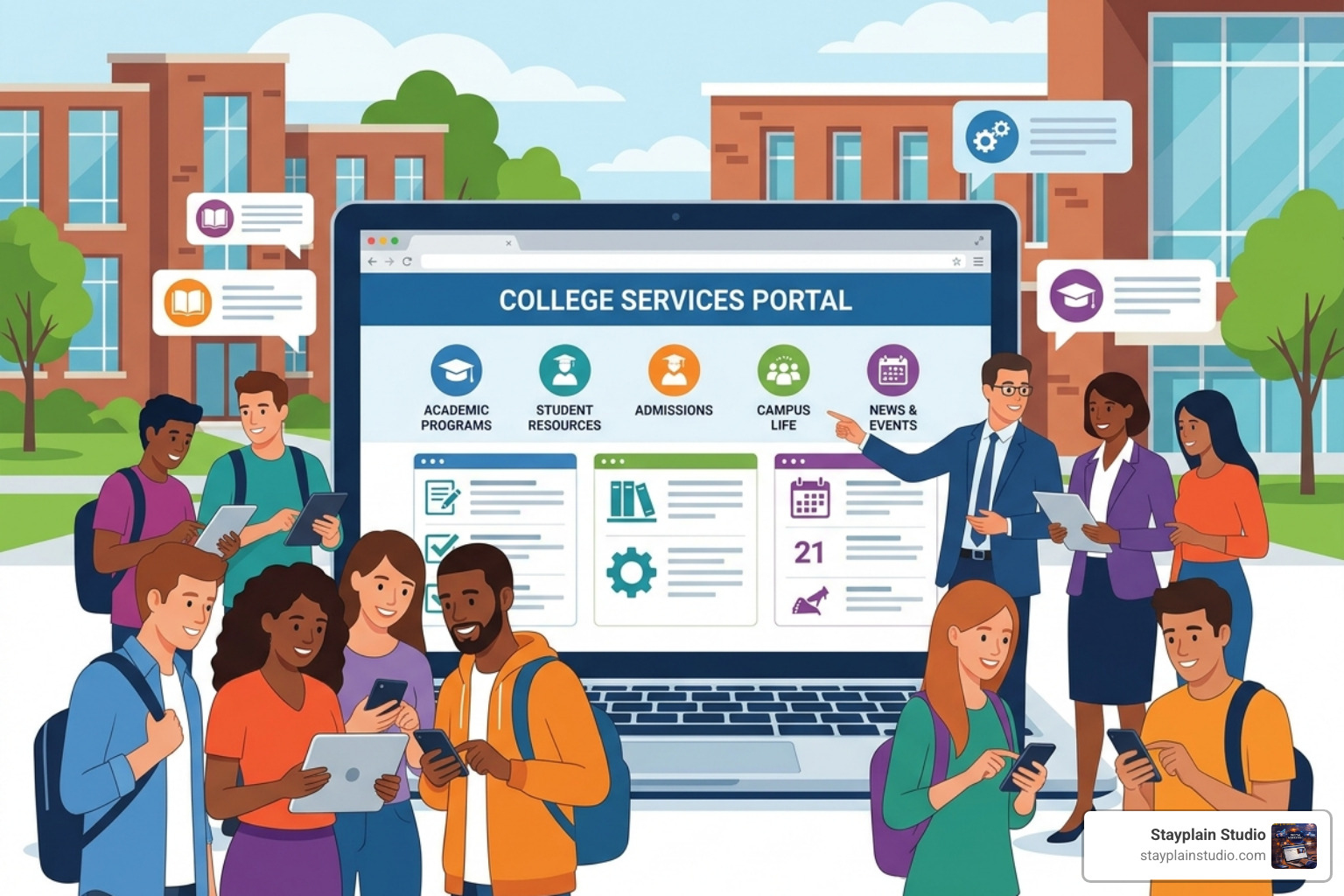 online application portal interface - college school website services