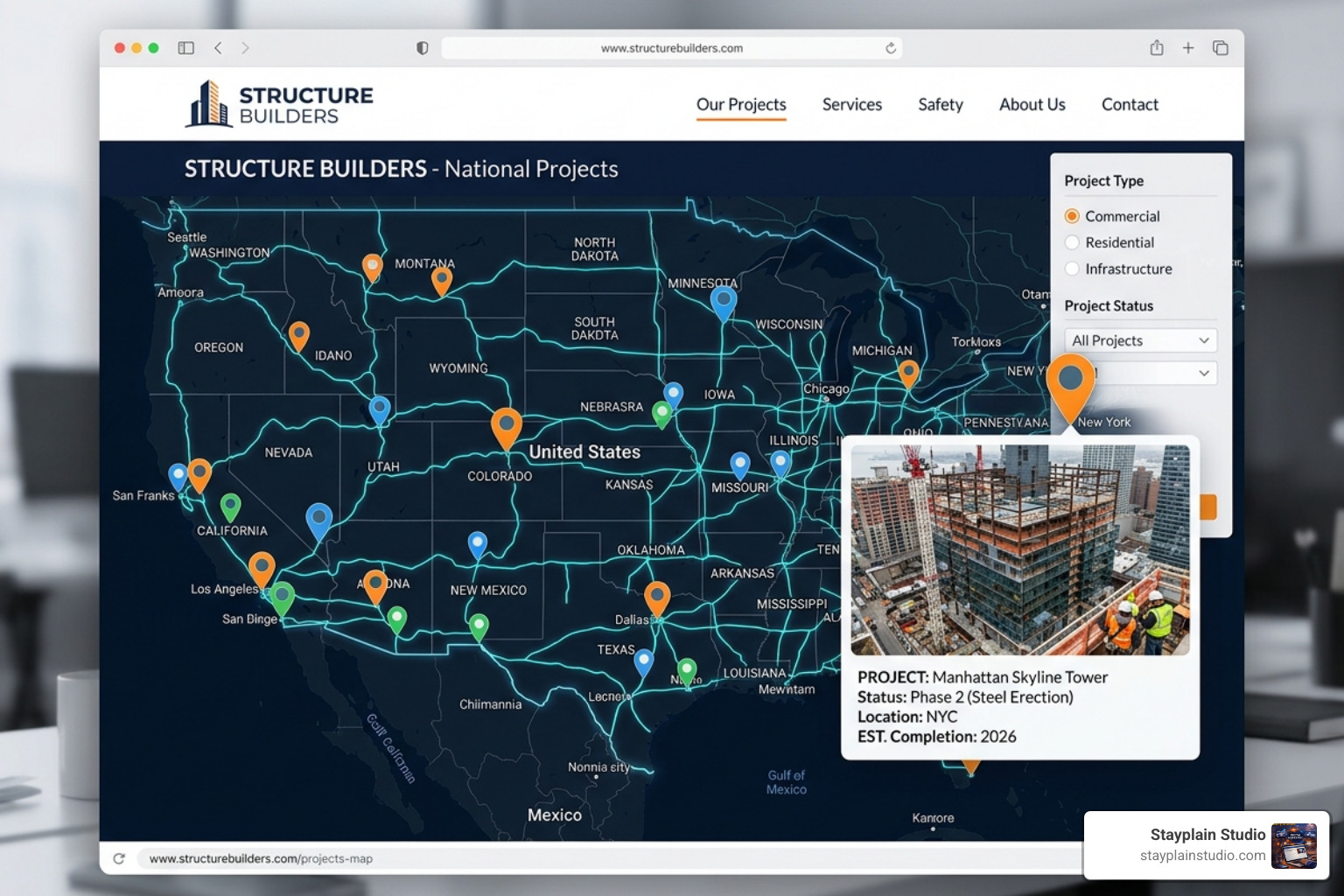 interactive construction project map - engineering construction website design interactive construction project map - engineering construction website design