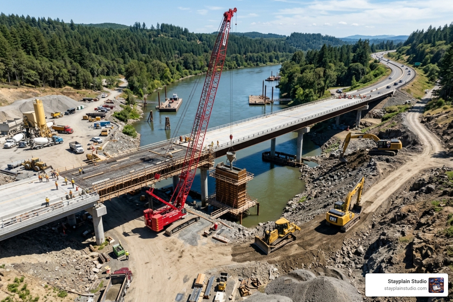 drone footage of heavy construction site - heavy construction company website
