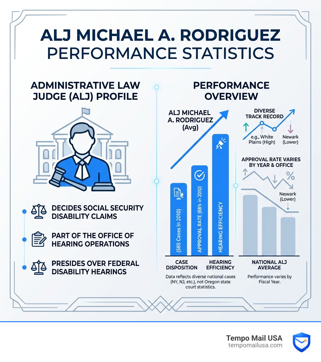 ALJ Rodriguez performance statistics infographic - judge michael rodriguez oregon infographic ALJ Rodriguez performance statistics infographic - judge michael rodriguez oregon infographic