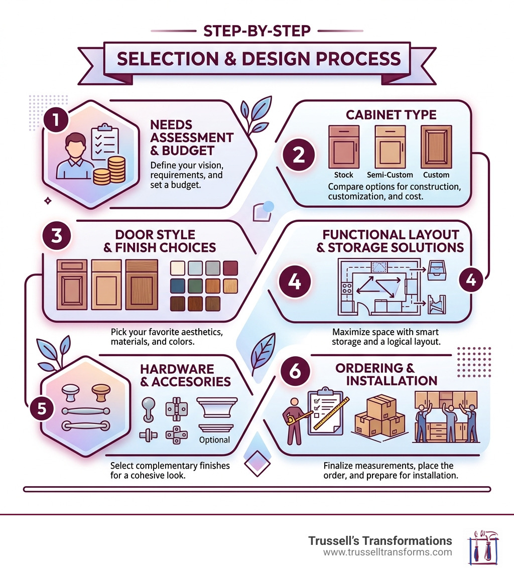 Step-By-Step Cabinet Selection And Design Process Infographic - Cabinets Makers Near Me Infographic Step-By-Step Cabinet Selection And Design Process Infographic - Cabinets Makers Near Me Infographic