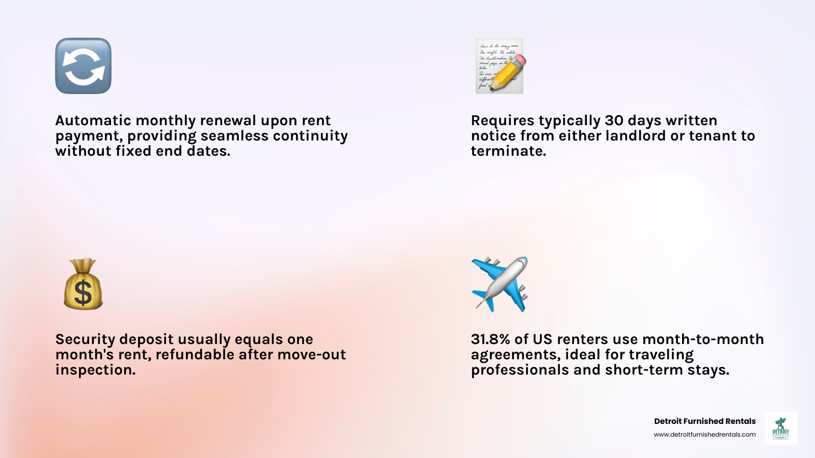 Benefits and key features of month-to-month room rental agreements explained - rent a room month to month contract