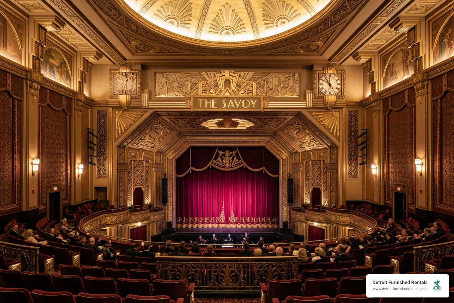 Art Deco interior of the Fisher Theater Detroit showing ornate detailing - fisher theater detroit