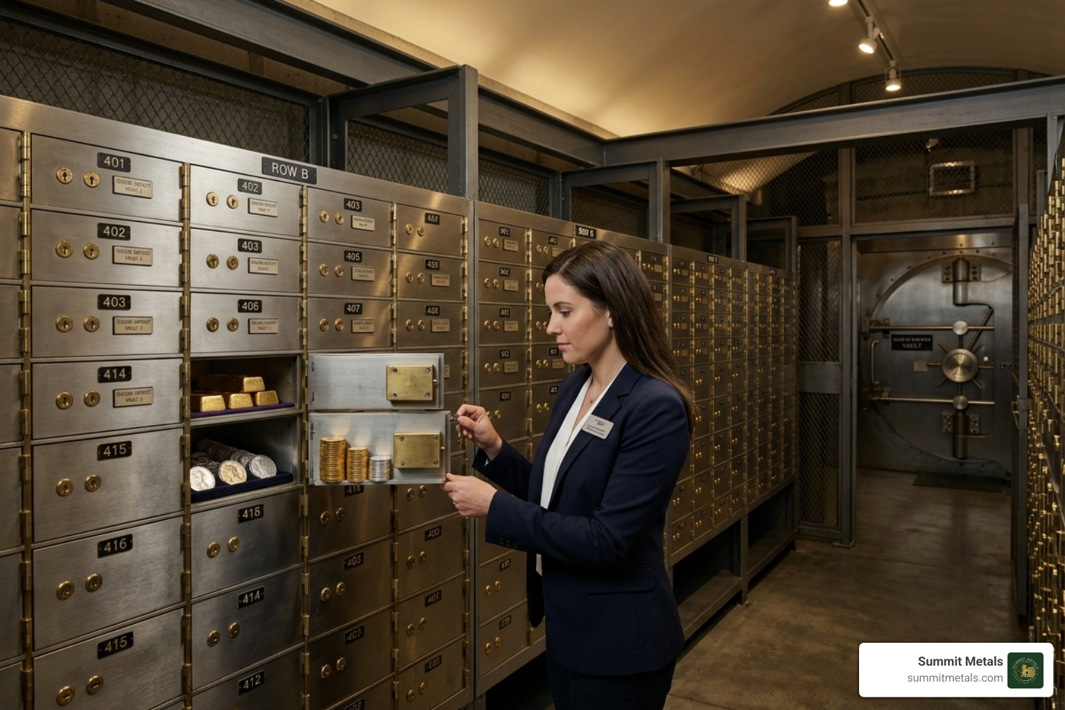 A secure private vault with safety deposit boxes for precious metals storage - gold krugerrand Utah dealer