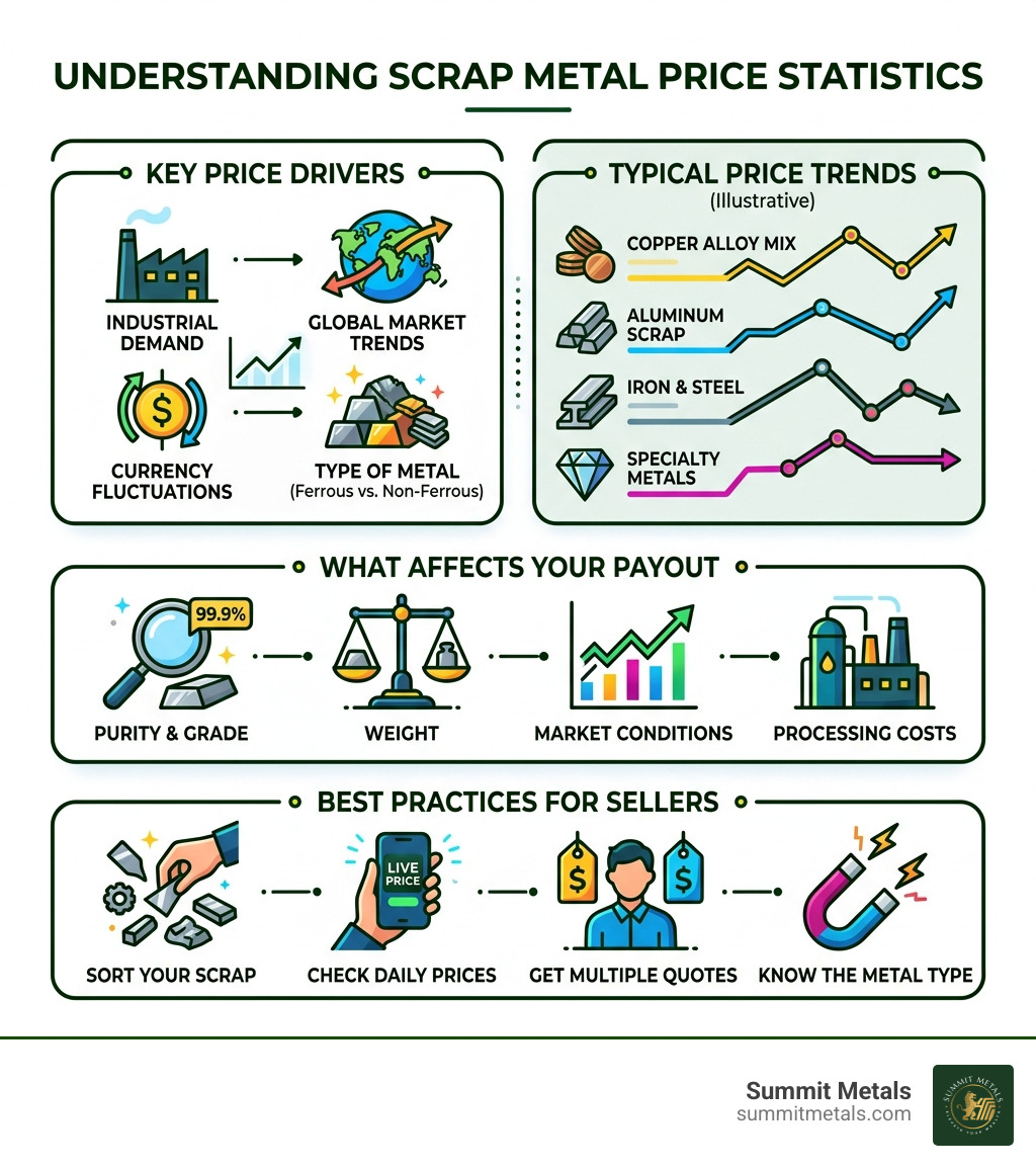 scrap metal price statistics - old scrap buyers near me infographic scrap metal price statistics - old scrap buyers near me infographic