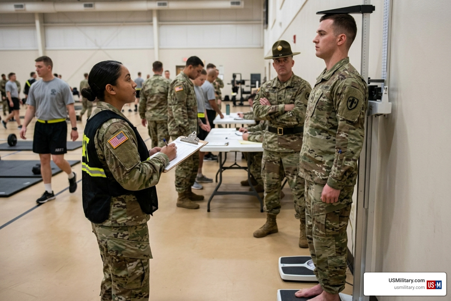 army standard for height and weight