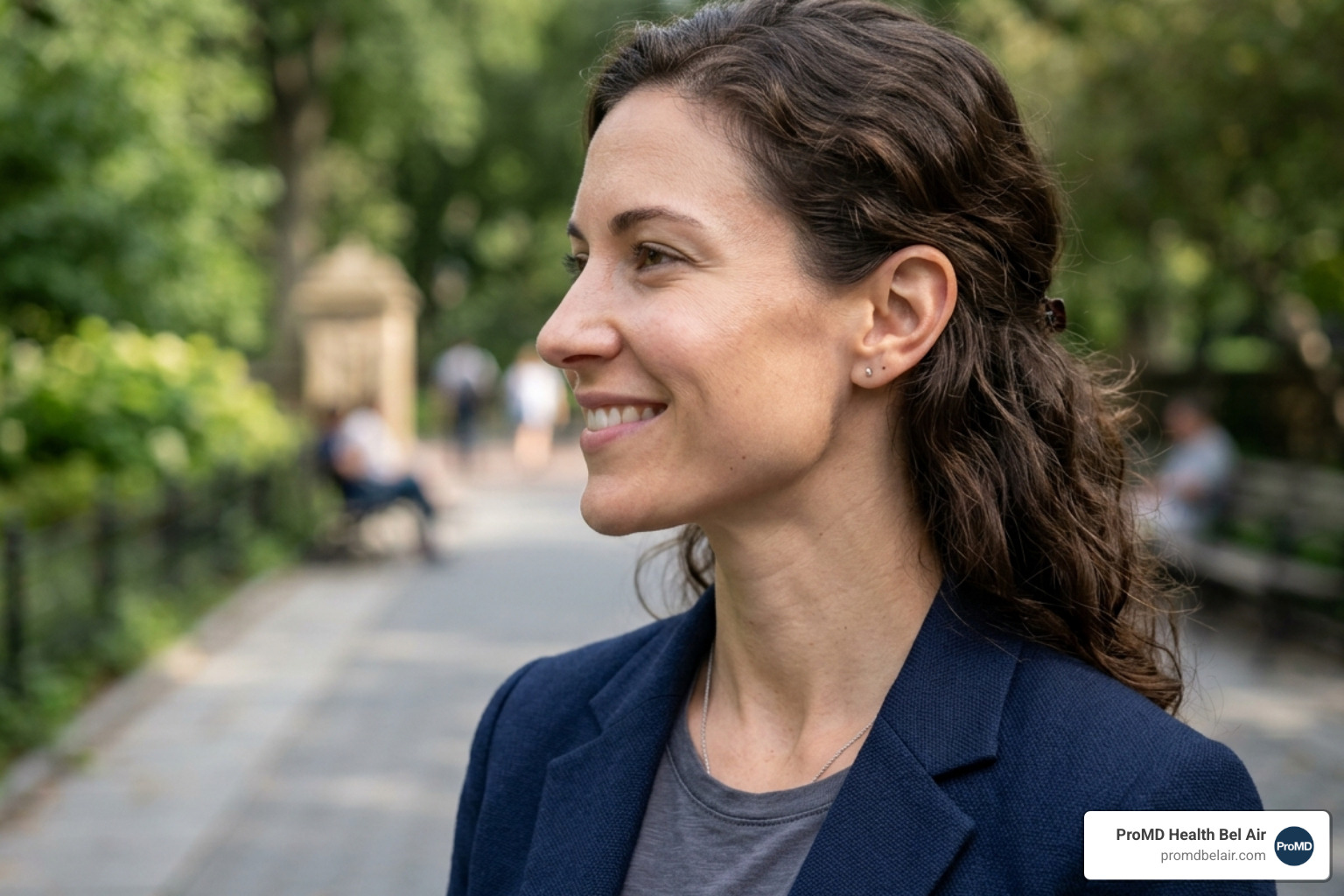 A patient showing off a contoured, defined jawline and chin profile - Kybella vs CoolSculpting chin A patient showing off a contoured, defined jawline and chin profile - Kybella vs CoolSculpting chin