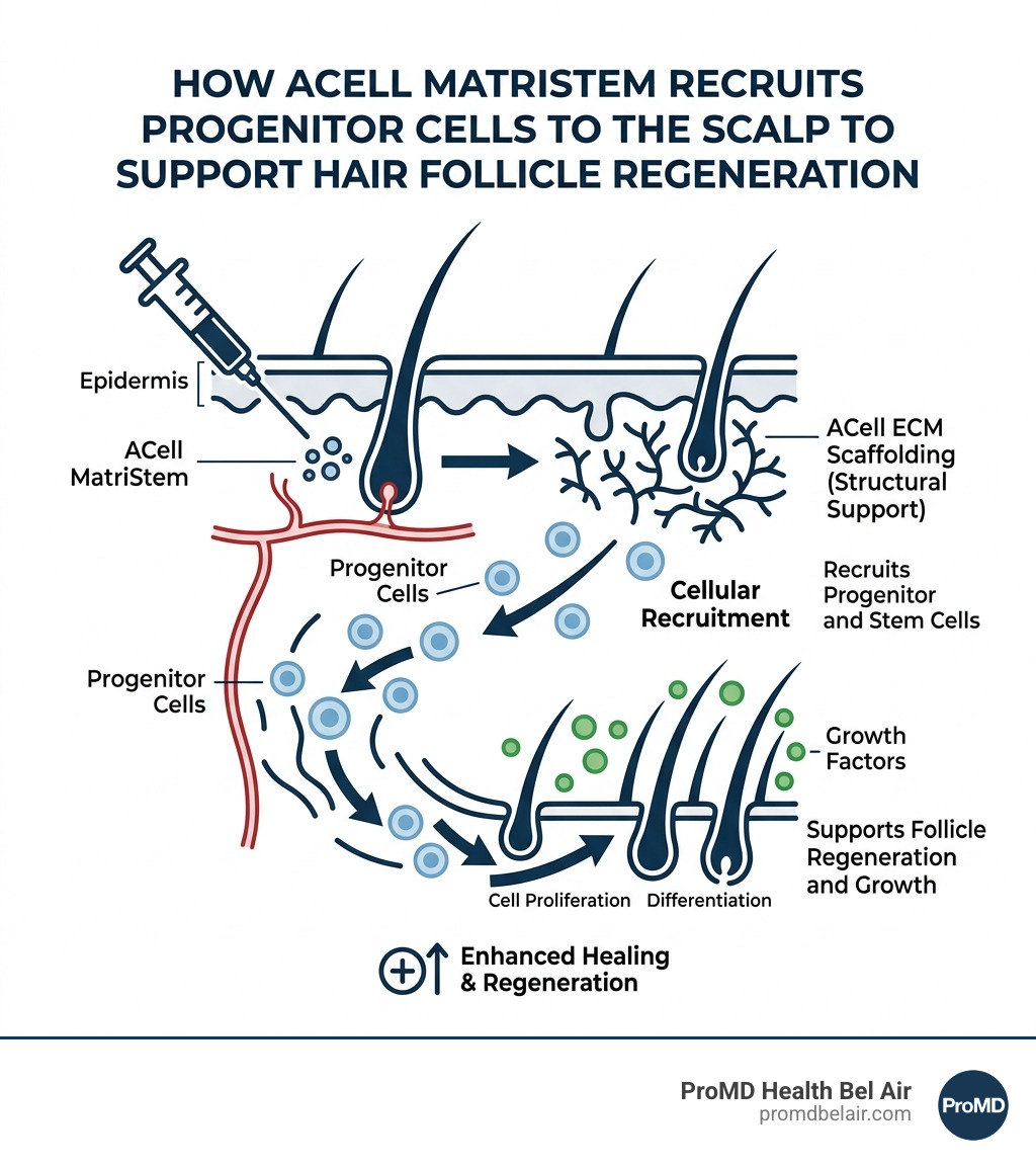 How ACell MatriStem recruits progenitor cells to the scalp to support hair follicle regeneration - acell hair transplant How ACell MatriStem recruits progenitor cells to the scalp to support hair follicle regeneration - acell hair transplant