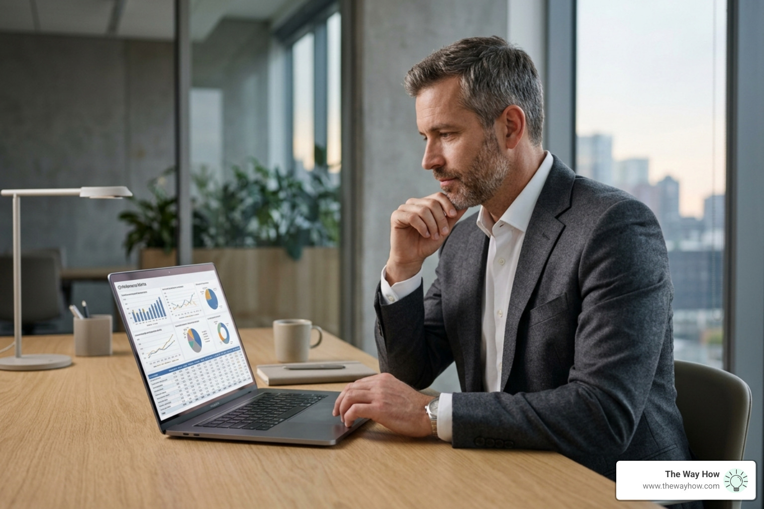 Frustrated executive reviewing a complex and disorganized CRM dashboard - HubSpot implementation expert Frustrated executive reviewing a complex and disorganized CRM dashboard - HubSpot implementation expert