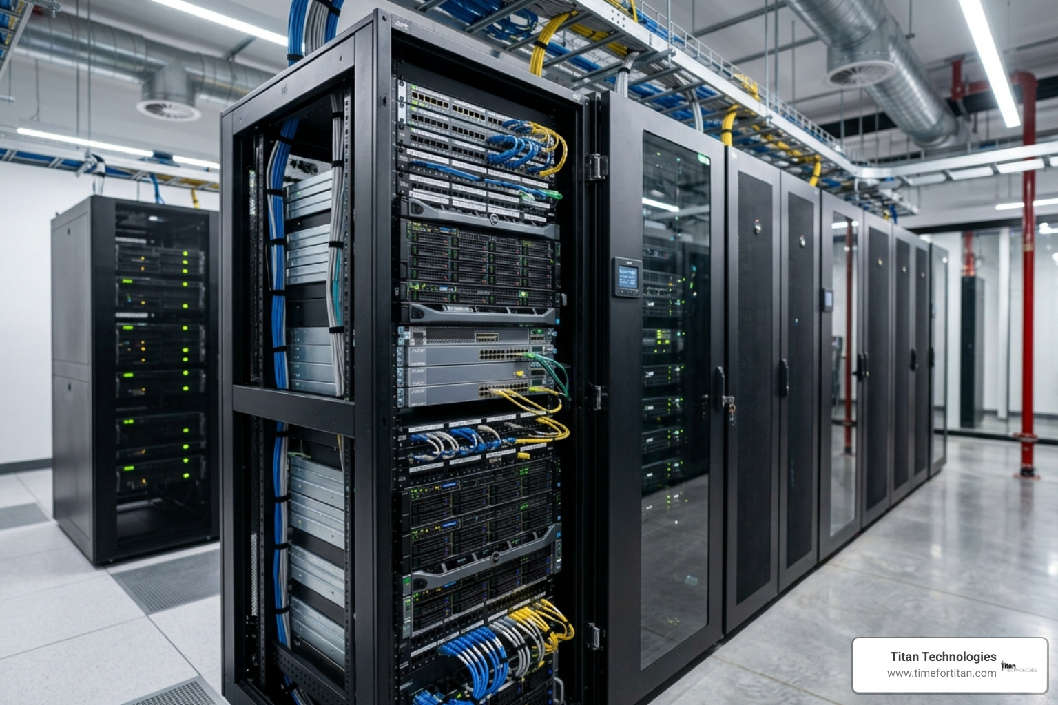 Secure network server rack in a climate-controlled data center - VoIP Phone Service Secure network server rack in a climate-controlled data center - VoIP Phone Service