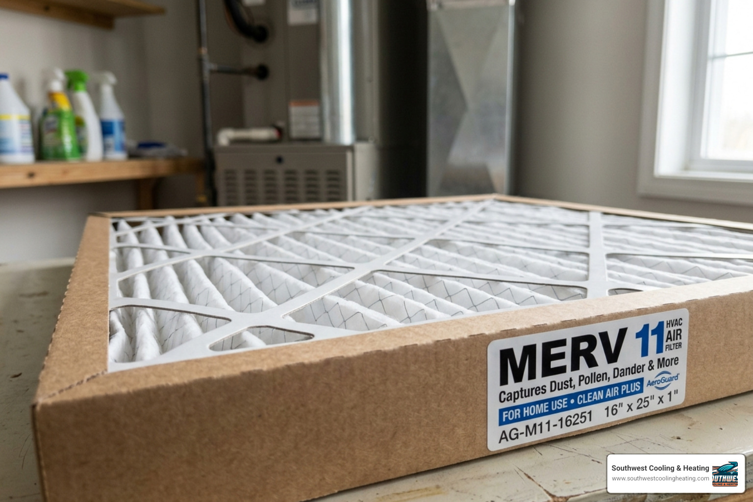 Close up of an air filter with MERV rating labels clearly visible - best air filter for your home Close up of an air filter with MERV rating labels clearly visible - best air filter for your home