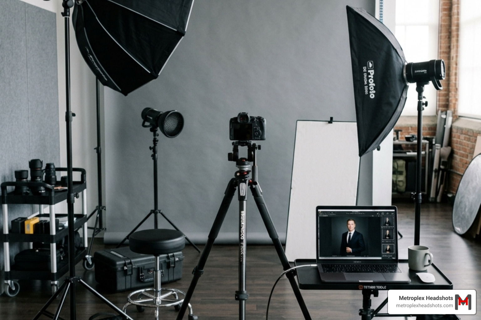 professional studio headshot setup with lighting and backdrop - professional headshots plano professional studio headshot setup with lighting and backdrop - professional headshots plano