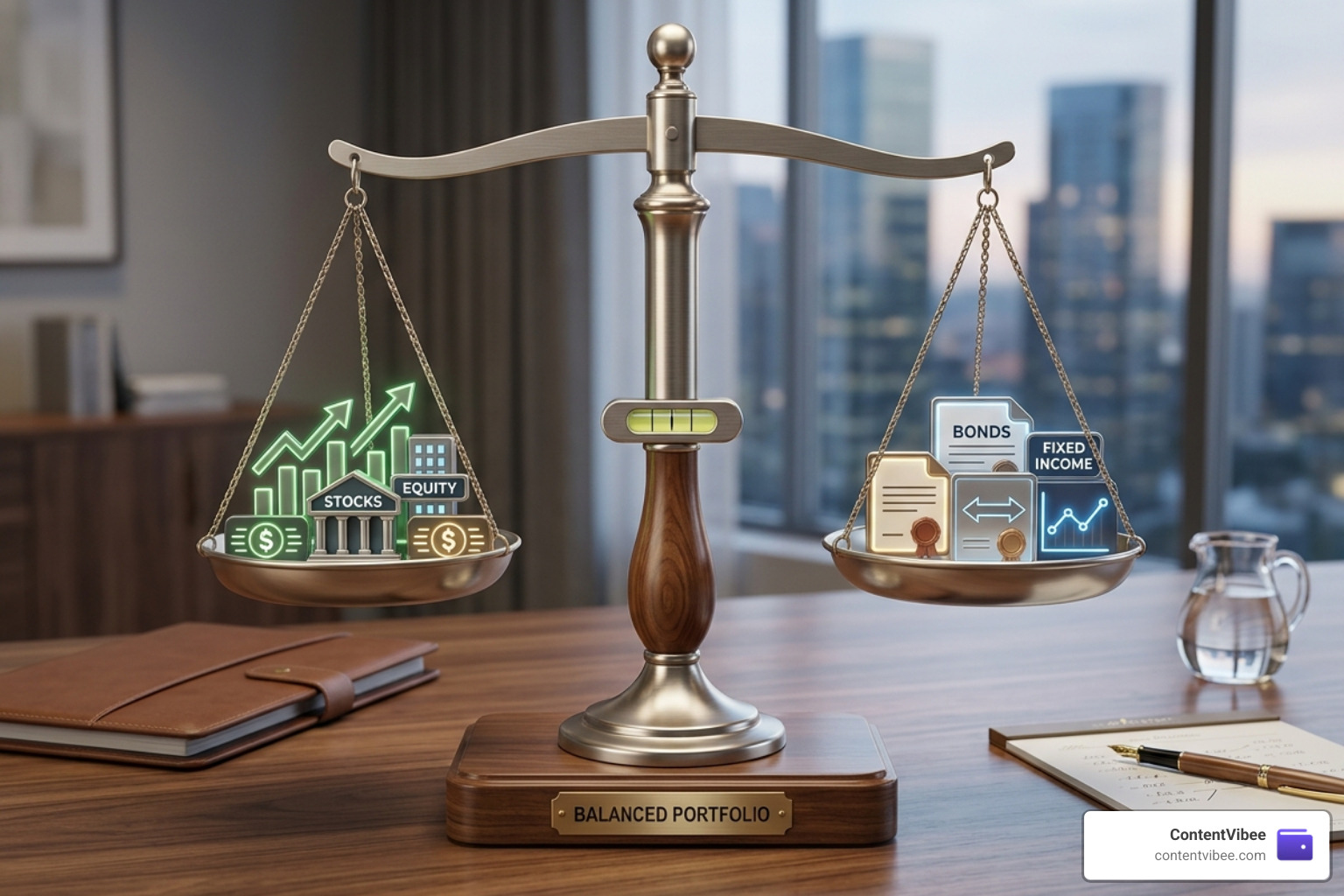 balanced scale representing portfolio asset weights - automated portfolio management