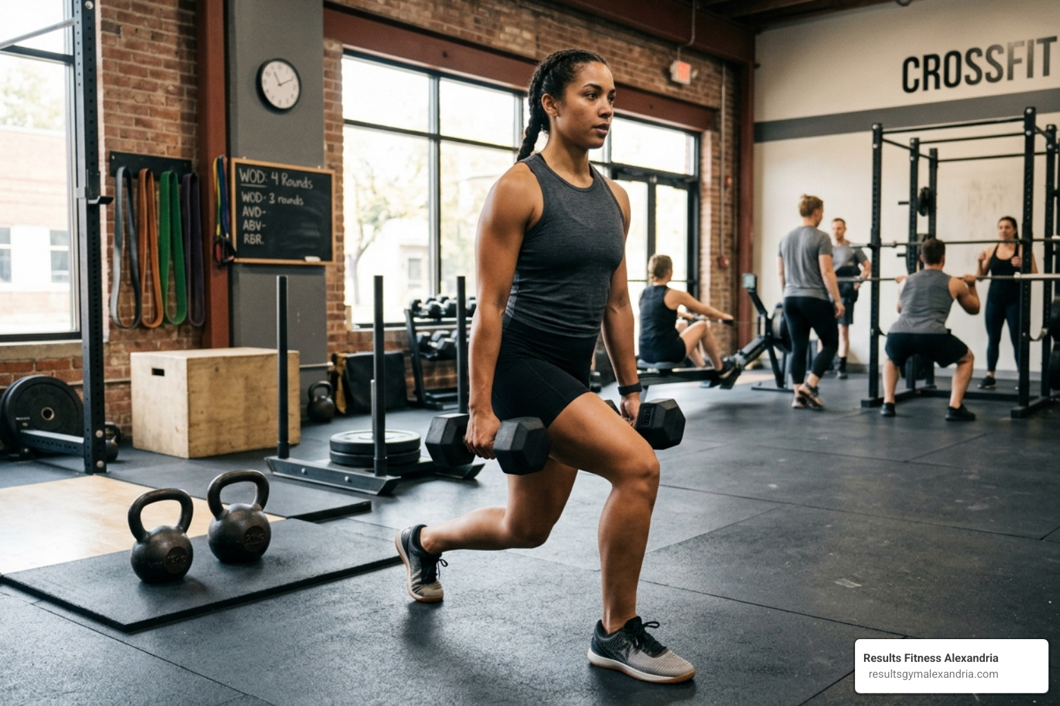 Athlete cross-training with weights and functional movements - good strength training workouts