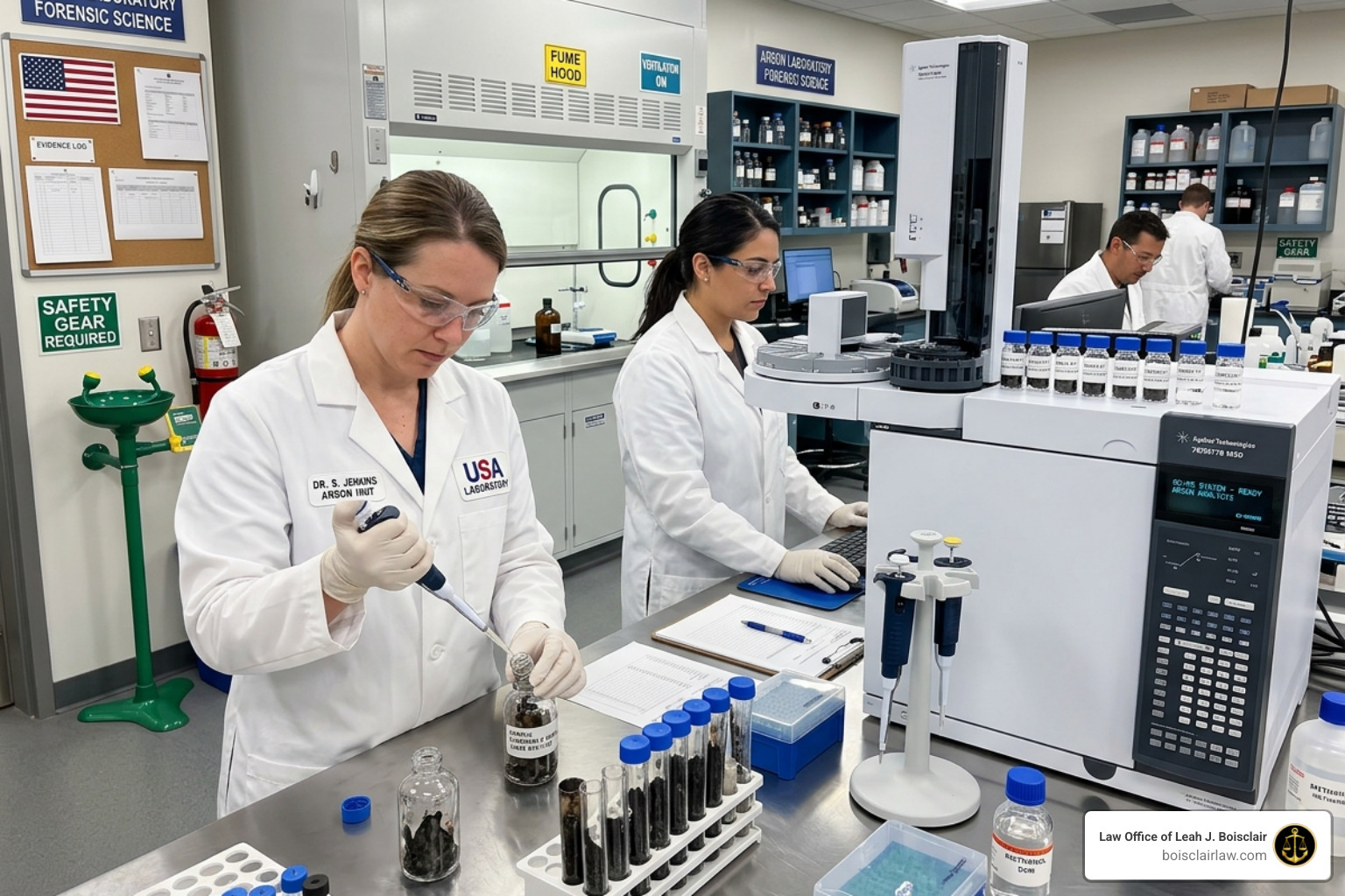Modern forensic laboratory equipment used for testing fire debris - arson defense attorney ri Modern forensic laboratory equipment used for testing fire debris - arson defense attorney ri