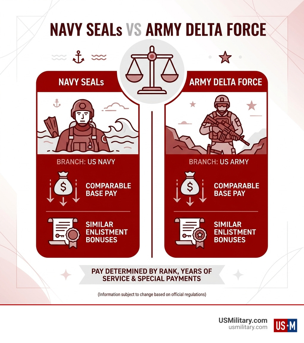 A Navy SEAL combat diver during underwater training - Are Navy SEALs Paid The Same As Army Delta Force Operators