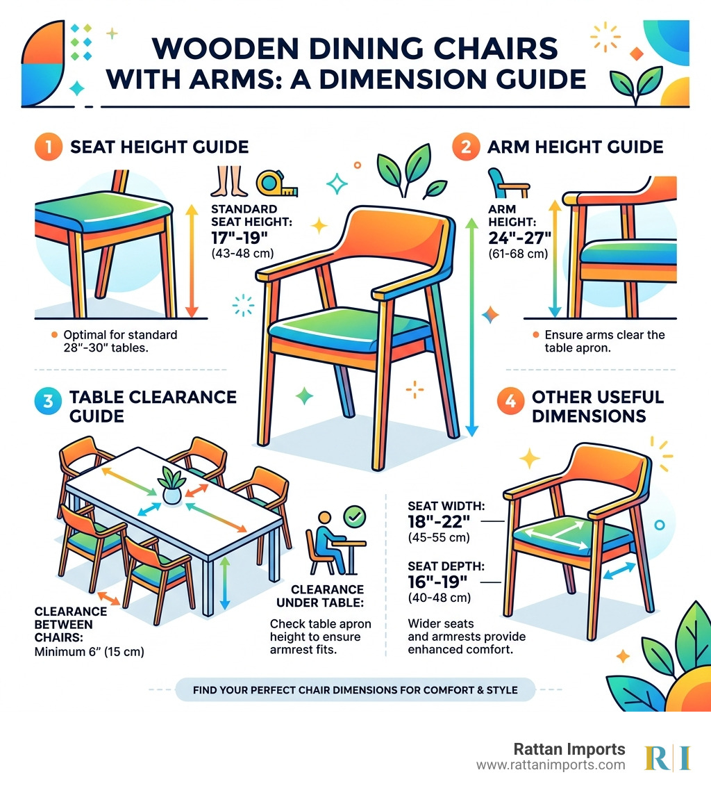 infographic showing dining chair dimensions, seat height, arm height, and table clearance guide - wooden dining chairs with infographic showing dining chair dimensions, seat height, arm height, and table clearance guide - wooden dining chairs with