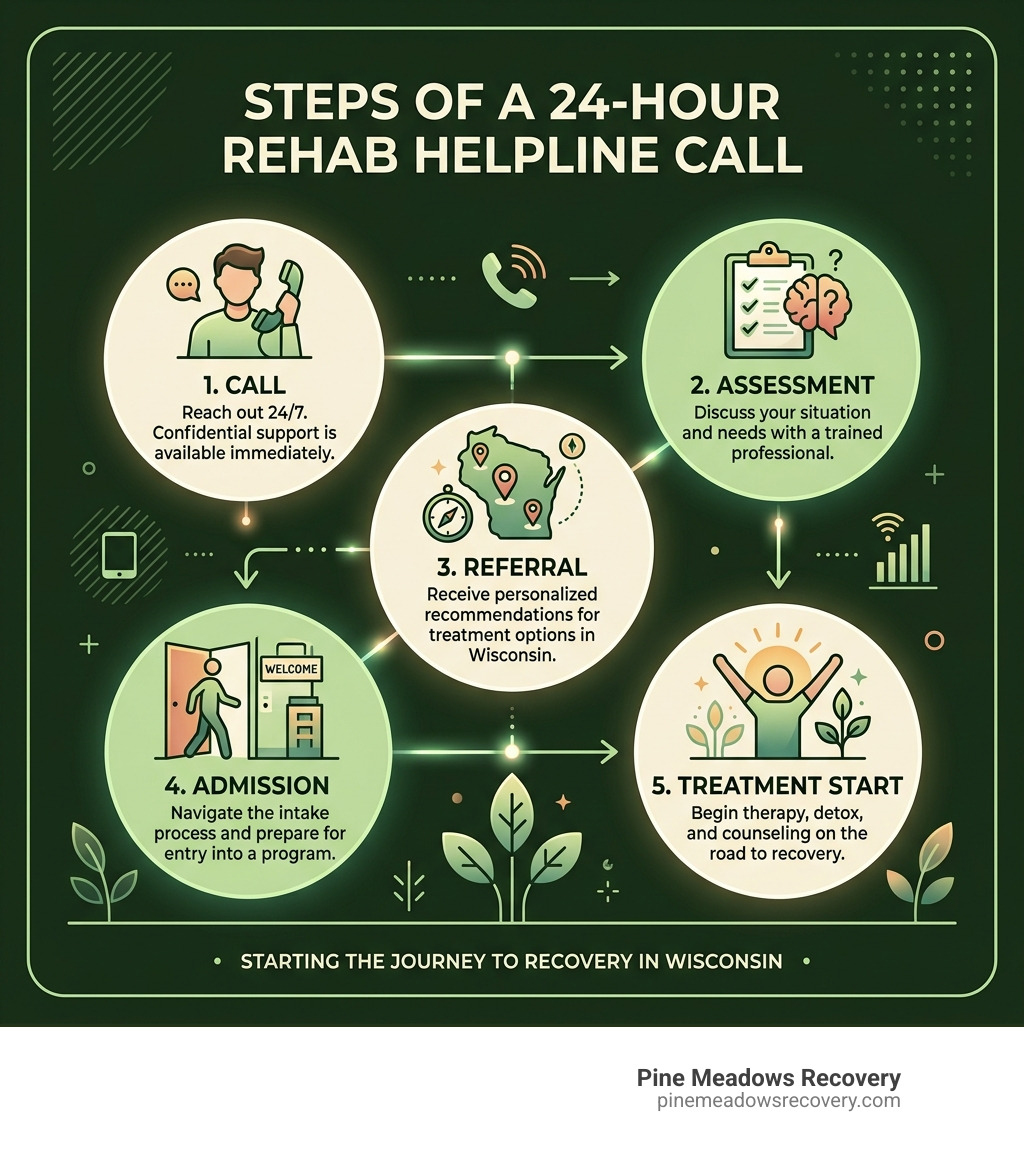 Steps of a 24-hour rehab helpline call: call, assessment, referral, admission, treatment start - 24 Hour Rehab Helpline Steps of a 24-hour rehab helpline call: call, assessment, referral, admission, treatment start - 24 Hour Rehab Helpline