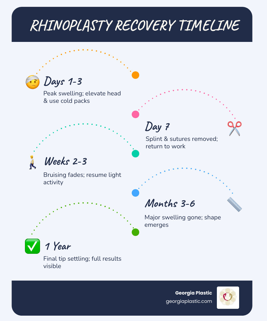 Infographic comparing recovery times for traditional vs ultrasonic rhinoplasty techniques - rhinoplasty atlanta infographic
