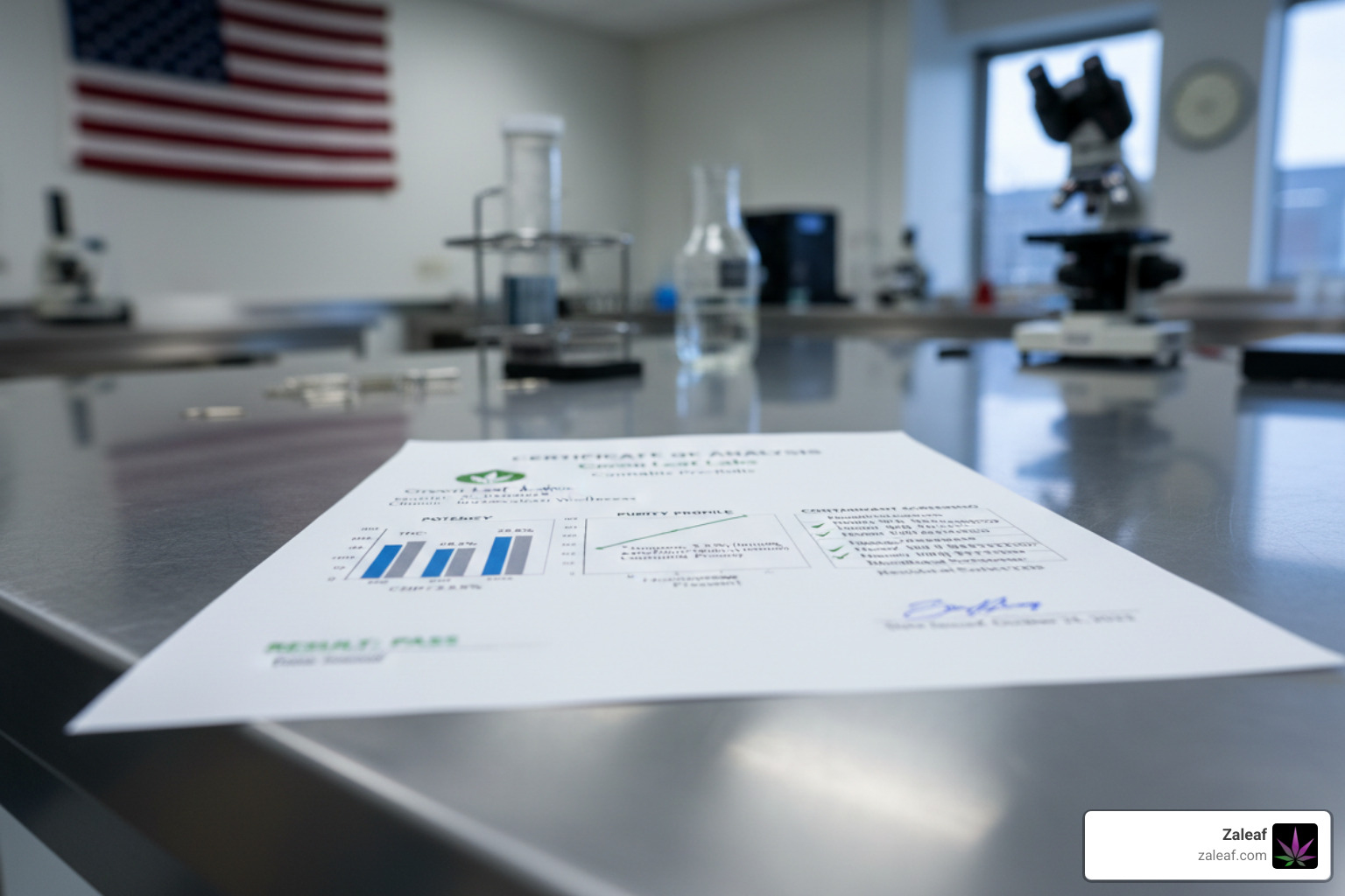 Close-up of a Certificate of Analysis (COA) showing clean lab results for cannabis pre-rolls - can you buy pre rolls online Close-up of a Certificate of Analysis (COA) showing clean lab results for cannabis pre-rolls - can you buy pre rolls online