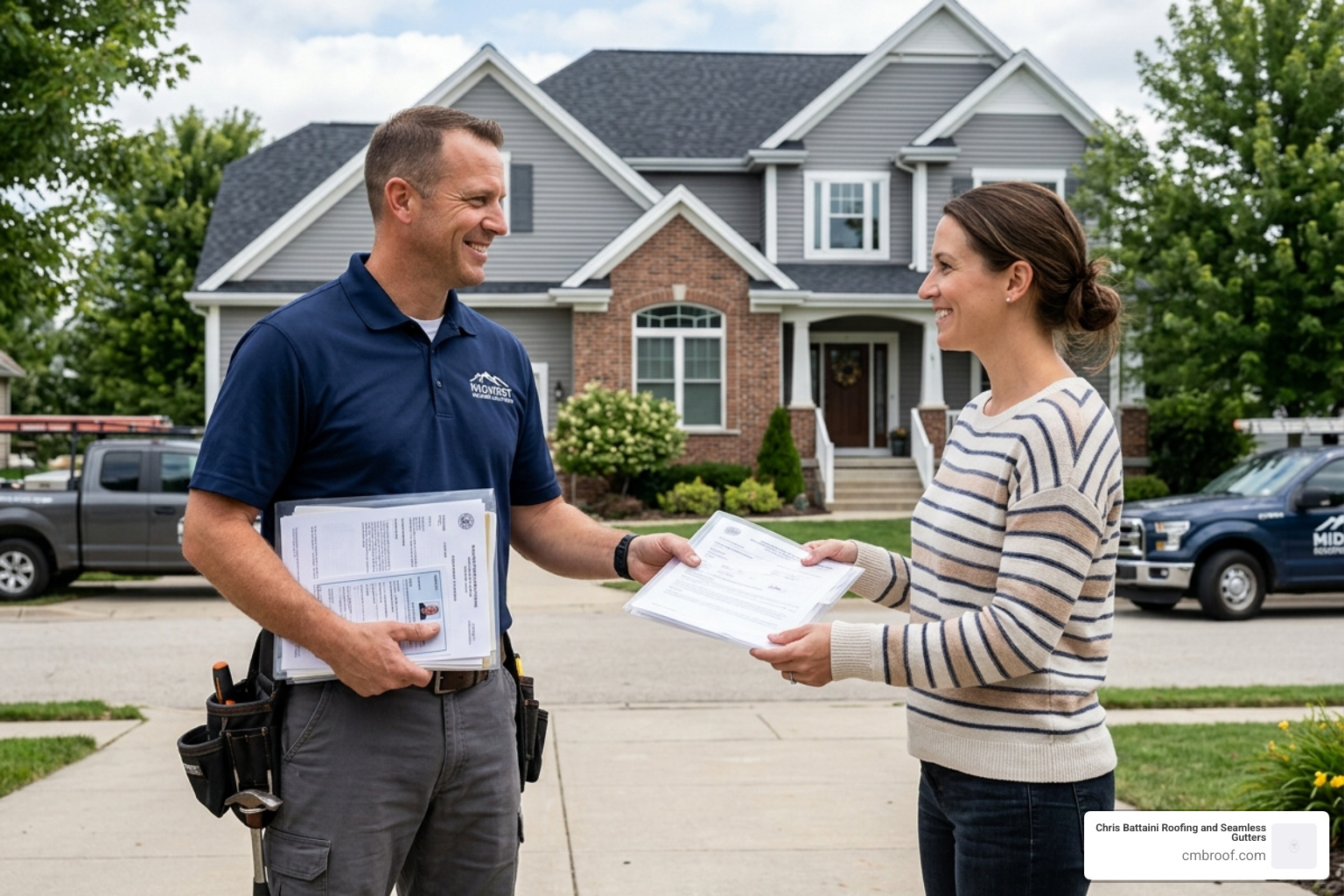 A professional roofing contractor presenting valid credentials and insurance certificates - Hiring a roofer