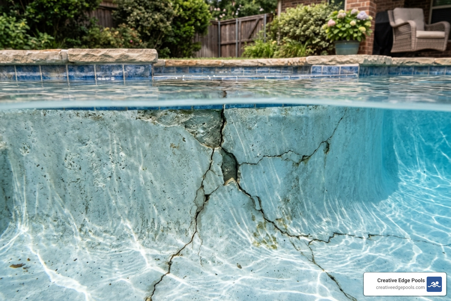 Cracked pool surface - pool resurface