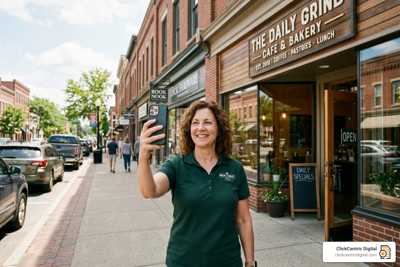 Business owner filming a lo-fi video on a smartphone for Facebook ads - Facebook local business ads Business owner filming a lo-fi video on a smartphone for Facebook ads - Facebook local business ads