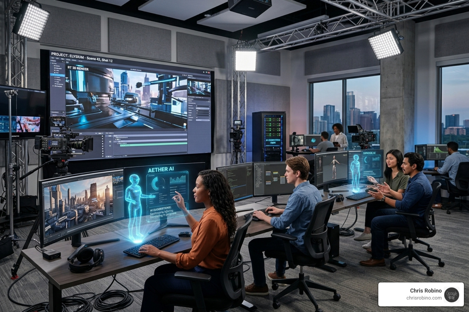 An AI-integrated production studio featuring real-time rendering and agentic assistants - generative AI media