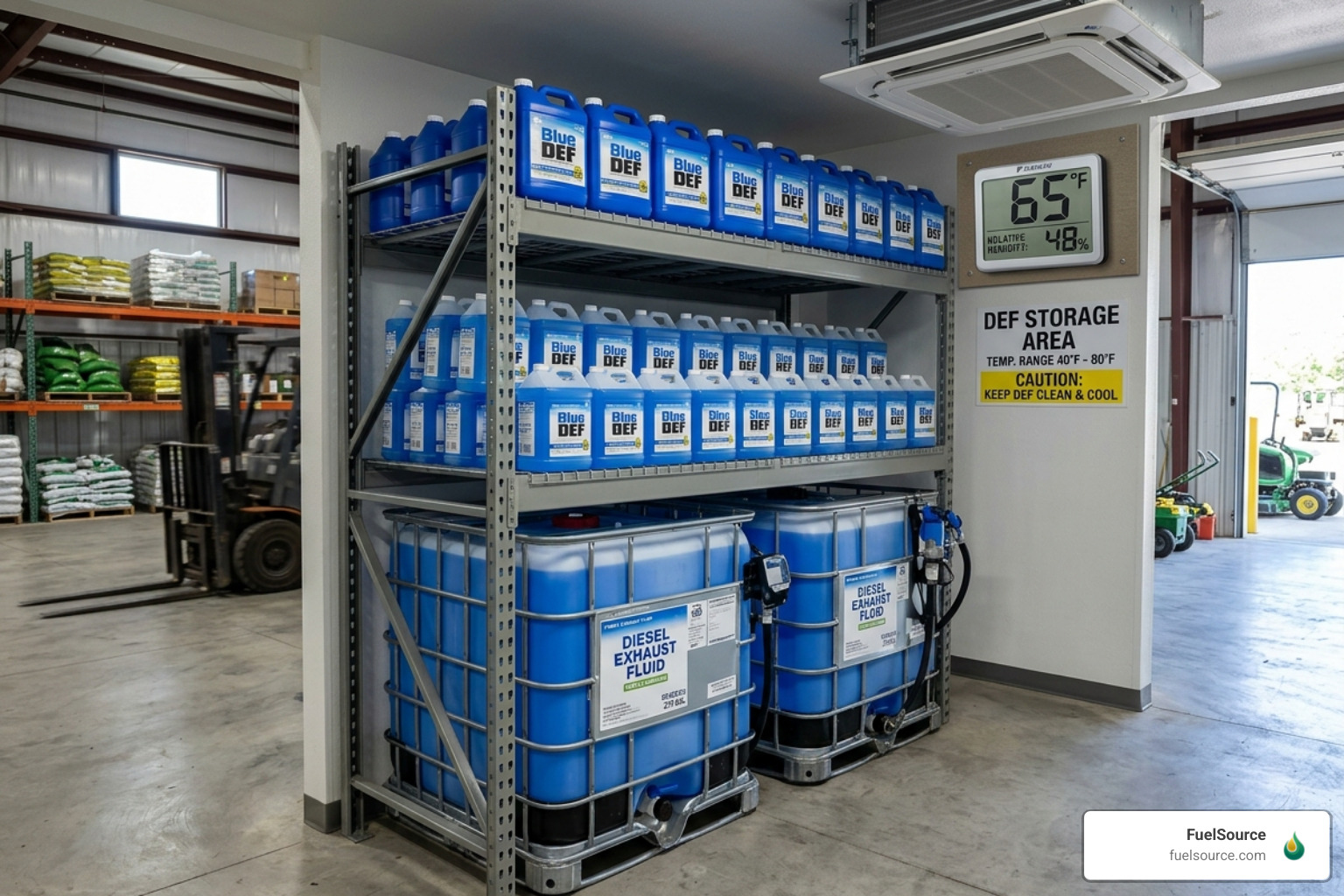 Proper DEF storage containers in a temperature-controlled environment - landscaping def fuel service Proper DEF storage containers in a temperature-controlled environment - landscaping def fuel service